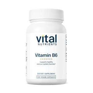 Vital Nutrients Vitamin B6 - Vegan Pyridoxine HCl B6 Vitamins for Nervous System, Muscle, Bone Health* - High-Potency Vitamin B6 for Menstrual Discom