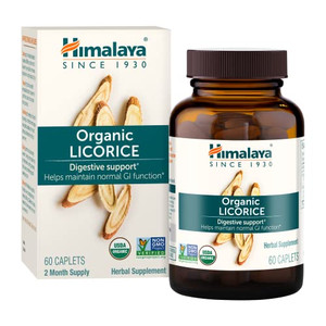 Himalaya Organic Licorice, 60 Day Supply - Digestive Health Supplement for Upset Stomach Relief and Occasional Bloating and Heartburn - USDA Organic,