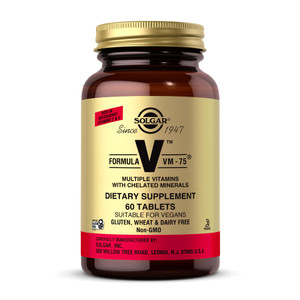 Solgar Formula VM-75, 60 Tablets - Multivitamin with Chelated Minerals - Vitamin A, B6, B12, C, D, E - Biotin, Magnesium, Calcium, Iron, Zinc - Vegan