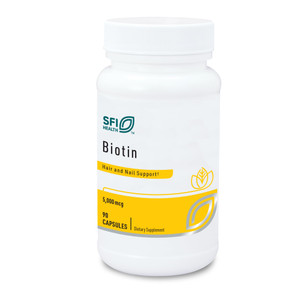 Klaire Labs SFI Health 5000mcg Biotin Pills - High Potency Biotin Supplement - Vitamin Involved in Skin & Hair Nutrition - Corn-Free, Small, Easy-to-
