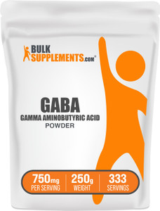 BulkSupplements.com GABA Powder - Gamma Aminobutyric Acid, GABA Supplement, Amino Acid Supplement - Gluten Free, 750mg per Serving, 250g (8.8 oz) (Pa