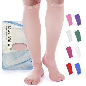 Doc Miller Calf Compression Sleeves for Men & Women, Footless Leg Compression Socks Support for Runners, 1520mmHg Graduated, Shin Splints, Varicose