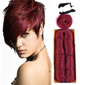 Mayloss 28 Pcs Human Hair Extensions with Top Closure Unprocessed Brazilian Curly Short Virgin Hair Weave Wavy (3" 4" 5" Mix Lenght 100g/pcs 39# Colo