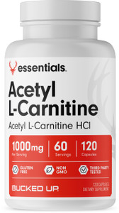 Bucked Up Acetyl L-Carnitine 1000mg Per Serving, Supports Brain Function Essentials (60 Servings, 120 Capsules)
