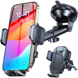 Romuto Car Phone Holder Mount?Windshield+Vent+Dash?Suction Cup Phone Holders for Your Car Phone Mount?Powerful Suction?Cell Phone Mounts for Truck St