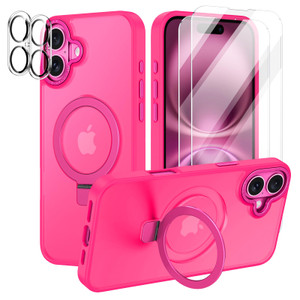 Lamcase for iPhone 16 Plus Case,with Magnetic Invisible Stand [Military Drop Protection] [Compatible with MagSafe] Shockproof Slim Translucent Anti-S