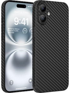 memumi Slim Case for iPhone 16 Plus Carbon Fiber Pattern 0.3 mm Matte Back Cover Compatible with iPhone 16 Plus Ultra Thin Case with Mnimalist Design