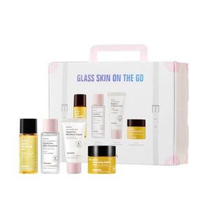 Hanskin Glass Skin On the Go Kit  Travel-Friendly Hydrating Set with PHA Cleansing Oil&Balm, Toner & Moisture Cream | TSA-Approved Mini Skincare, Ho