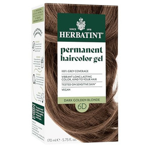 Herbatint Permanent Hair Dye For Women - 6D Dark Golden Blonde - For Up To 100% Gray Coverage of Resistant Gray Hair - Ammonia-Free, Alcohol-Free & V