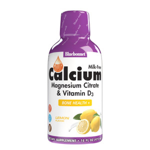 Bluebonnet Nutrition Liquid Calcium Citrate Magnesium Citrate, Vitamin D3, Bone Health, Gluten Free, Soy free, milk free, kosher, 32 Servings, Lemon
