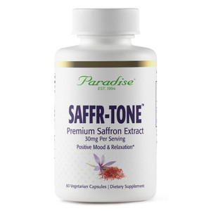 Paradise Herbs Saffr-Tone, Saffron Extract, Active Whole Spectrum Extract, Super Potent, Ultra Pure, Vegan, Non-GMO, Gluten Free, 60 Vegetarian Capsu