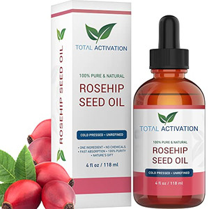 Rosehip Seed Oil Organic Cold Pressed  100% Pure Unrefined Face Oil, Moisturizer for Skin, Hair & Nails  for Face, Scars, Stretch Marks  4 oz