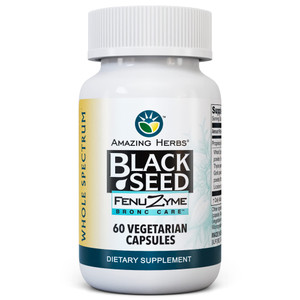 Amazing Herbs Black Seed Fenuzume Bronc-Care, Vegetarian Capsules - Gluten-Free, Non-GMO, Vegan, Enhances Immune Response, Improves Allergic Conditio