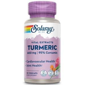 SOLARAY Turmeric Supplement 600mg - Turmeric Root with 95% Curcumin - Joint Support Supplement - Joint Health, Gallbladder and Liver Support, Non-GMO