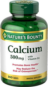 Natures Bounty Calcium Plus 400 IU Vitamin D3, Immune Support & Bone Health, 300 Tablets