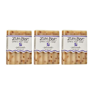 Zum Indigo Wild Goat's Milk Soap Bar - Bar Soap for Hands & Body Made with Essential Oils - 3 oz - Patchouli (3 Pack)
