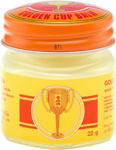 Golden Cup Balm Yellow Herbal Thai Ointment, 22g (Pack of 3)