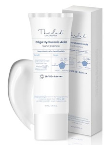 Blanc Doux Oligo Hyaluronic Acid UVA UVB Sun Essence Airy Touch 1.35 Oz SPF 50+ PA++++ Reef-Safe Makeup Base Sunscreen No Greasiness Stickiness White