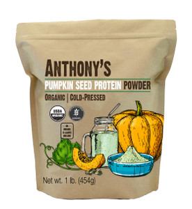 Anthony's Organic Pumpkin Seed Protein Powder, 1lb, Gluten Free, Non GMO, Unflavored, Plant-Based Protein