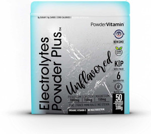PowderVitamin Electrolytes Powder Plus (50 Servings) Unflavored Electrolyte Powder Keto, Sugar Free, Pink Himalayan Salt.,1000mg Potassium,150mg Calc
