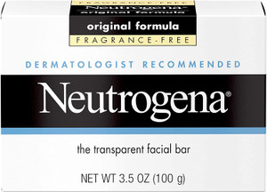 Neutrogena Original Amber Bar Fragrance-Free Facial Cleansing Bar with Glycerin, Pure & Transparent Gentle Face Wash Bar Soap, Free of Harsh Detergen