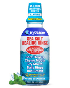 H2Ocean Healing Rinse Natural Sea Salt Mouthwash - Alcohol & Fluoride-Free Oral Care for Tonsil Stones, Sore Throats, Wisdom Teeth Recovery & Gum Hea