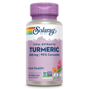 SOLARAY Turmeric Supplement 300 mg - Turmeric Root Extract with 95% Curcumin - Joint Support Supplement for Joint Health and Comfort - Non-GMO, Vegan