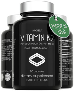 SuperSelf Vitamin K2 Capsules 100 mcg - Vitamin K Complex MK-7 & MK-4-60 Capsules - VIT K2 2 in 1 Formula High Strength Supplement MK7 MK4 - Made in