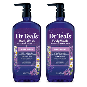 Dr Teal's Sleep Blend Body Wash with Pure Epsom Salt, Melatonin & Essential Oil Blend, 24 fl oz (Pack of 2)