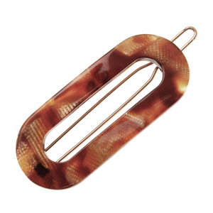 France Luxe Small Clip for Thin Hair, Mini Oval Hair Barrette for Women, Africa Brown, Gentle Hold, Damage-Free and Comfortable All-Day Wear