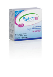 Replesta NX 14,000 IU Vitamin D3 Cholecalciferol, for Vitamin D Deficiency, Once-Weekly Chewable Wafer, Non-GMO, Natural Orange Flavor, 8 Tablets