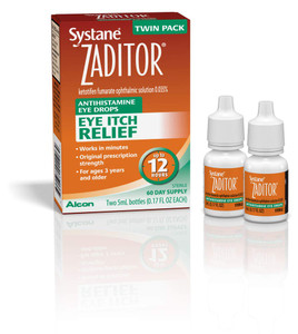 Alcon Zaditor Antihistamine Eye Drops, Twin Pack, 5-mL Each