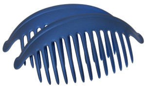 France Luxe Belle Larger Interlocking Comb, Matte Navy, Set of 2 - An Excellent Styling Solution For Long/Thick or Curly Hair