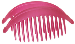 France Luxe Belle Larger Interlocking Comb, Matte Fuchsia, Set of 2 - An Excellent Styling Solution For Long/Thick or Curly Hair