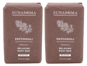 Sunaroma Soap Bar Patchouli 8 Ounce (236ml) (2 Pack)