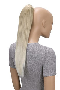 CAISHA 20" Hairpiece Ponytail Clip On Extensions With Butterfly Claw Straight Lightblond H150