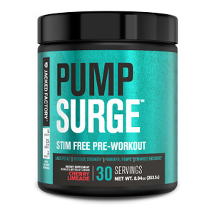 Jacked Factory Pumpsurge Caffeine Free Pre Workout for Men & Women - Nootropic Booster & Stim Free Pre Workout - Intense Pumps, Enhanced Focus - 30 S