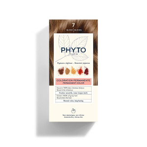 PHYTO Phytocolor Permanent Hair Color, 7 Blonde, with Botanical Pigments, 100% Grey Hair Coverage, Ammonia-free, PPD-free, Resorcin-free, 0.42 oz.