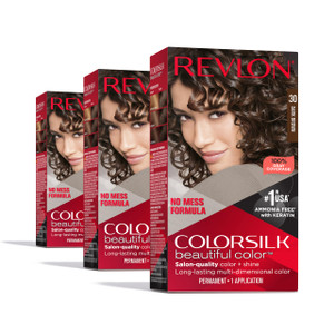 Revlon Colorsilk Beautiful Color Permanent Hair Color, (OLD VERSION) 30 Dark Brown (Pack of 3)