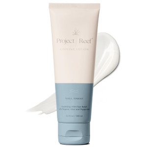 Project Reef After Sun Cooling Lotion w/Organic Aloe Vera, Peppermint, Shea Butter, Vitamin E - Natural Vegan Sunburn Relief, Aftersun Care