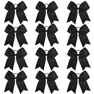 24 PCS 8" Large Cheer Bows Red Girl Hair Bows Cheerleading Softball Team Bow Hair Accessories for cheerleaders football Competition Sports