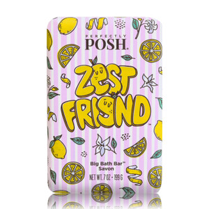 Perfectly Posh - Zest Friend Big Bath Bar - Refreshing and Moisturizing Soap with Citrus Scent - for Energizing Bath Time - 7oz