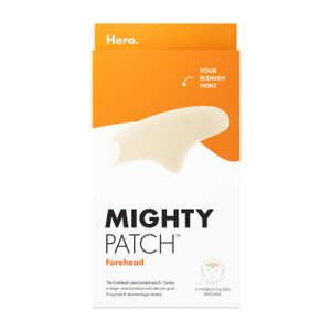 Hero Cosmetics Mighty Patch Forehead Patch - Hydrocolloid Acne Pimple Patch, Contoured to Cover Larger Area of Zits and Blemishes - Drug-Free and Su