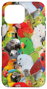 Parrot Flock African Grey, Macaw, Cockatoo, Eclectus Case for iPhone 16 Pro Max