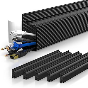 YECAYE 94.2in Cable Management, Cable Organizer,Adhesive Mount Cord Organizer for Desk, Cord Organizer, No-Drill Desk Wire Management for Home Office