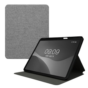 kwmobile Case Compatible with Apple iPad Pro 13" (2024) - Slim Book Style Tablet Cover with Stand Feature - Grey