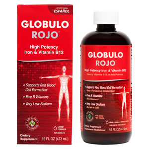 Globulo Rojo Iron Supplement - Liquid Dietary Supplement with High Potency Iron & B Vitamins (Vegan) (16 Fl Oz (Pack of 1))