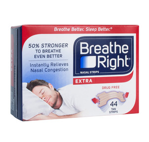 Breathe Right Extra Strong Nasal Strips One Size Fits All, Tan (44 ct)