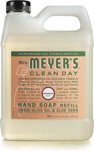 Mrs. Meyer's Hand Soap Refill, Made with Essential Oils, Geranium, 33 Fl. Oz