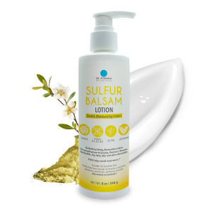 Dr. Robaina Sulfur Balsam Lotion  Lightweight Moisturizer for Dry, Flaky & Itchy Skin  Calms Redness, Supports Skin Barrier & Locks Hydration  She